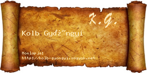 Kolb Gyöngyi névjegykártya